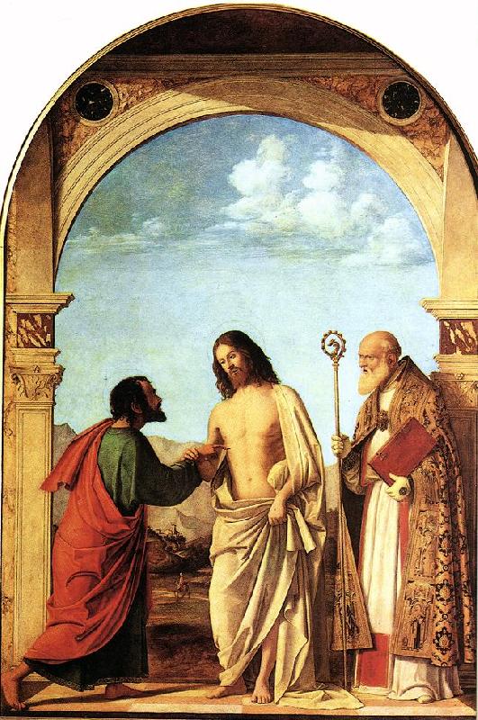 CIMA da Conegliano The Incredulity of St. Thomas with St. Magno Vescovo fg oil painting image
